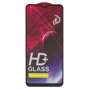 Захисне скло All Spares для Samsung A107 Galaxy A10s, сумісне з чохлом, Full Glue, чорний, шар клею нанесений по всій поверхні