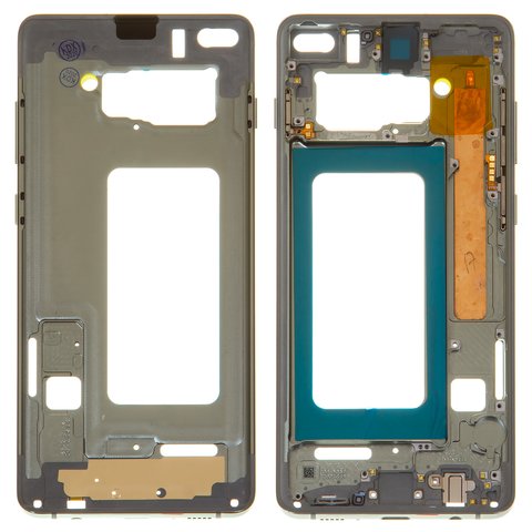 Средняя часть корпуса для Samsung G975 Galaxy S10 Plus, зеленая, с боковыми кнопками, рамка крепления дисплея