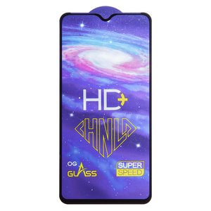 Защитное стекло All Spares для Samsung A105 Galaxy A10, A107 Galaxy A10s, M105 Galaxy M10, 0,33 мм 9H, совместимо с чехлом, Full Glue, черный, cлой клея нанесен по всей поверхности, HD+