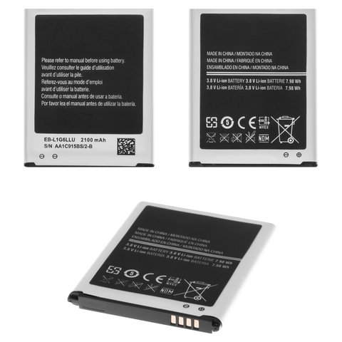 Аккумулятор EB L1G6LLU EB535163LU для Samsung I9300 Galaxy S3, Li ion, 3,8 В, 2100 мАч, High Copy, без логотипа