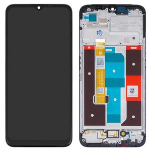 Дисплей для Realme C35, черный, с рамкой, High Copy, RMX3511, 1540432190