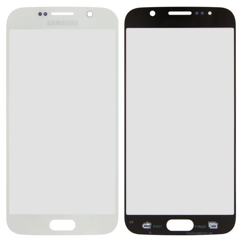 Housing Glass compatible with Samsung G920F Galaxy S6, 2.5D, white 