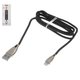 Cable USB XO NB25, USB tipo-A, Lightning, 100 cm, 2.4 A, negro, con revestimiento de nylon