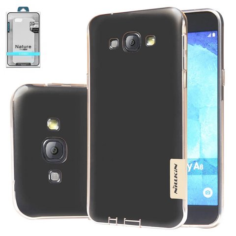 Case Nillkin Nature TPU Case compatible with Samsung A800F Dual Galaxy A8, brown, Ultra Slim, transparent, silicone  #6902048101890