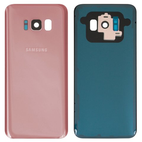 Panel trasero de carcasa puede usarse con Samsung G950F Galaxy S8, G950FD Galaxy S8, rosada, con vidrio de cámara, completo, Original PRC , rose pink