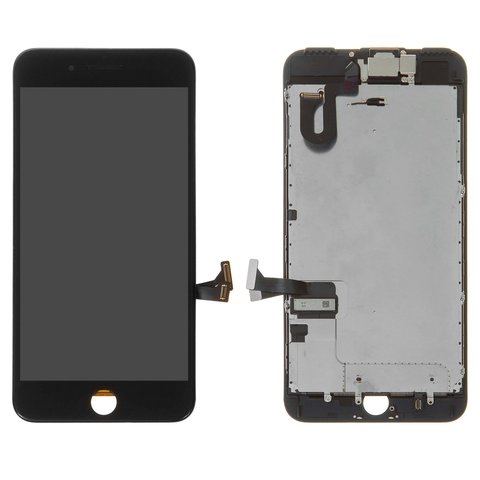 LCD compatible with Apple iPhone 7 Plus, black, with frame, AAA, Tianma, with speaker, with camera 