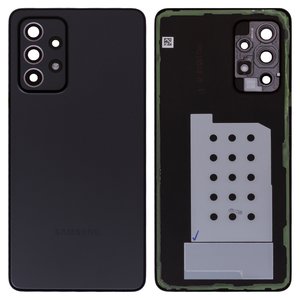 Panel trasero de carcasa puede usarse con Samsung A526 Galaxy A52 5G, negra, con vidrio de cámara