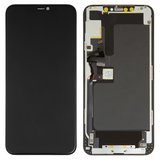 Pantalla LCD puede usarse con iPhone 11 Pro Max, negro, con marco, HC, (OLED), GX OEM hard