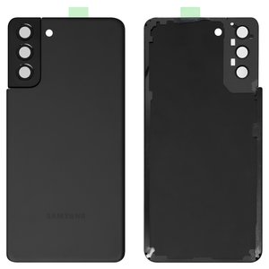 Panel trasero de carcasa puede usarse con Samsung G996 Galaxy S21 Plus 5G, negra, con vidrio de cámara, phantom black