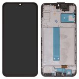 LCD compatible with Samsung A256 Galaxy A25, (black, with frame, High Copy, with wide edge, (OLED))