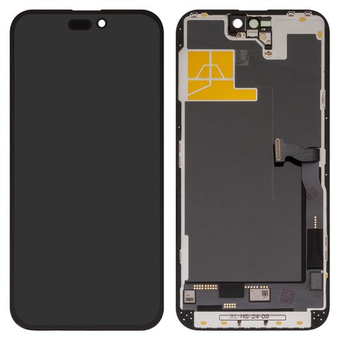 LCD compatible with iPhone 14 Pro Max, black, with frame, HC, without IC, OLED , YK OEM hard 