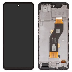 Pantalla LCD puede usarse con Infinix Hot 40i X6528B , negro, con marco, High Copy, FPC6615 1