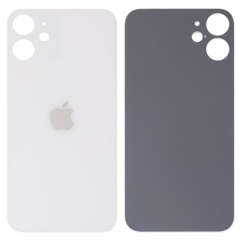 Housing Back Cover compatible with iPhone 12 mini, white, no need to remove the camera glass, Original PRC , big hole 