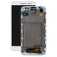 LCD compatible with LG D620 G2 mini, (white, with frame, Original (PRC))