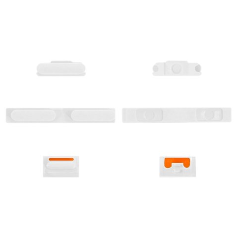 Housing Side Button Plastic compatible with Apple iPhone 5C, full set, white 