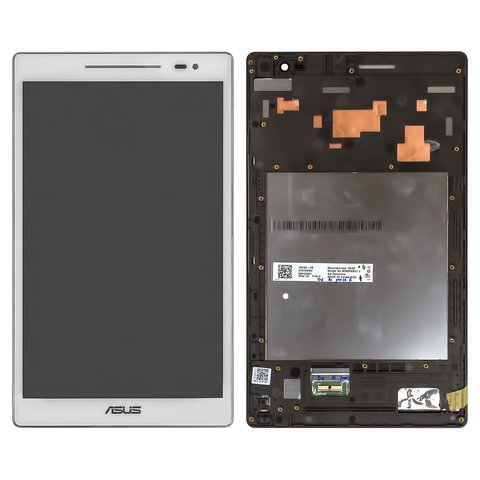 LCD compatible with Asus ZenPad 8.0 Z380C Wi Fi, ZenPad 8.0 Z380KL LTE, white, with frame 