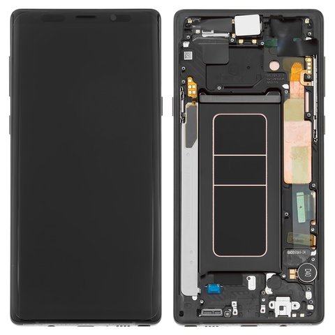 LCD compatible with Samsung N960 Galaxy Note 9, black, with frame, Original PRC , midnight Black, original glass 