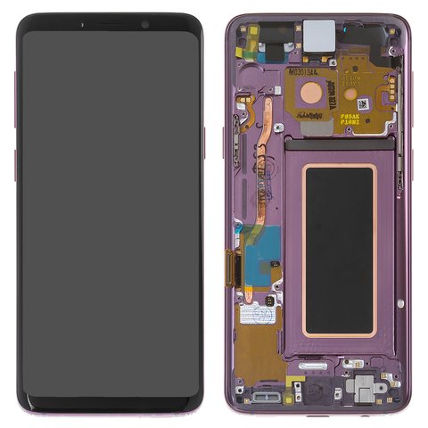 LCD compatible with Samsung G960 Galaxy S9, purple, with frame, Original PRC , lilac Purple, original glass 