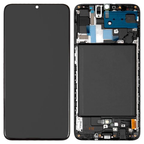LCD compatible with Samsung A705 Galaxy A70, black, with frame, Original, service pack  #GH82 19747A GH82 19787A
