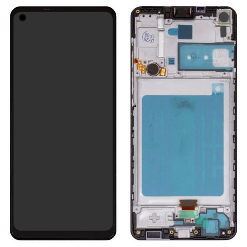 Дисплей для Samsung A217 Galaxy A21s, черный, с рамкой, Box 