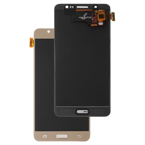 Pantalla LCD puede usarse con Samsung J510 Galaxy J5 2016 , dorado, con ajuste de brillo, Best copy, sin marco, Copy, TFT