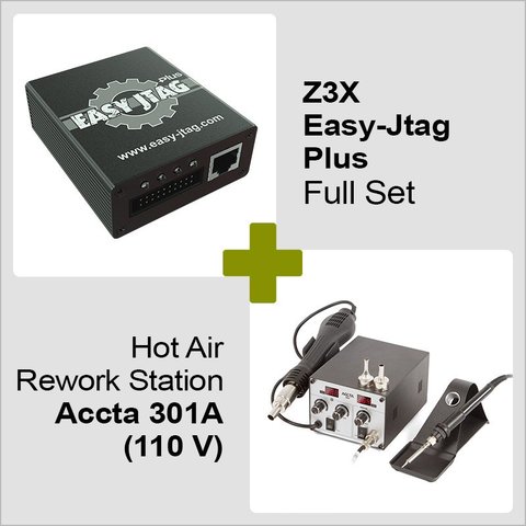 Z3X Easy Jtag Plus kit completo + Estación de soldadura de aire caliente Accta 301A 110 V 