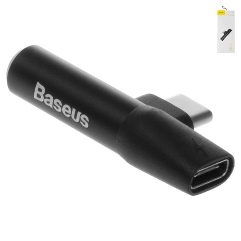 Adaptador Baseus L41, no soporta micrófono, de USB tipo C a 3.5 mm 2 en 1, USB tipo C, TRS 3.5 mm, negro, 1 A, #CATL41 01