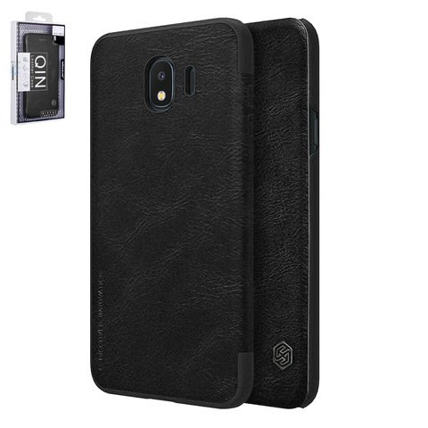 Funda Nillkin Qin leather case puede usarse con Samsung J400 Galaxy J4 2018 , negro, libro, plástico, cuero PU, #6902048158849