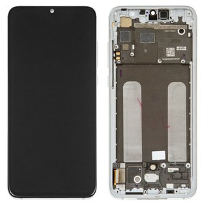 Pantalla LCD puede usarse con Xiaomi Mi 9 Lite, Mi CC9, plateado, con marco, original vidrio reemplazado , M1904F3BG