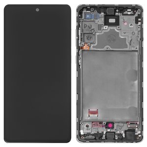 Pantalla LCD puede usarse con Samsung A725 Galaxy A72, A726 Galaxy A72 5G, blanco, con marco, Original PRC 