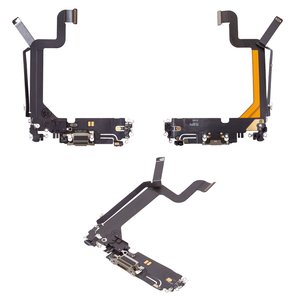 Cable flex puede usarse con iPhone 14 Pro Max, del conector de carga, dorado, con micrófono, con componentes, Original PRC , gold