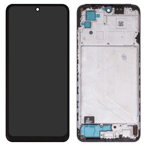 Pantalla LCD puede usarse con Xiaomi Poco M5s, Redmi Note 10, Redmi Note 10S, negro, con marco, Copy, TFT 