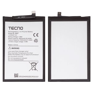 Batería BL 68BT puede usarse con Tecno Pova 6 Neo LI6 , Pova Neo 2, Pova Neo 3 LH6n , Li Polymer, 3,89 V, 7000 mAh, Original PRC 