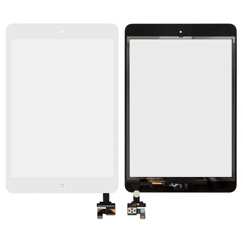 Сенсорний екран для iPad Mini, iPad Mini 2 Retina, з мікросхемою, з кнопкою HOME, білий