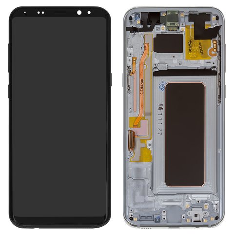 Дисплей для Samsung G955 Galaxy S8 Plus, сріблястий, з рамкою, Original PRC , arctic silver