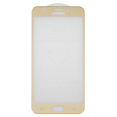 Защитное стекло All Spares для Samsung G610 Galaxy J7 Prime, 5D Full Glue, золотистый, cлой клея нанесен по всей поверхности