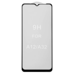 Захисне скло All Spares для Samsung A125F Galaxy A12, A326 Galaxy A32 5G, M127 Galaxy M12, 5D Full Glue, чорний