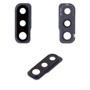 Стекло камеры для Samsung A507 Galaxy A50s, черное, с рамкой