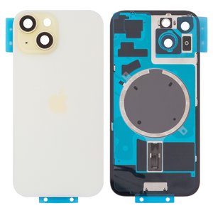 Задняя панель корпуса для iPhone 15, желтая, со стеклом камеры, Original PRC 