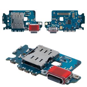 Шлейф для Samsung S921 Galaxy S24, конектора зарядки, з мікрофоном, з SIM конектором, Original PRC , плата зарядки