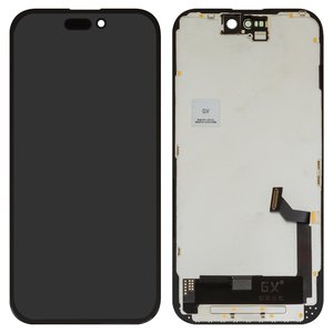 Дисплей для iPhone 15, черный, с рамкой, HC, OLED , GX OEM hard