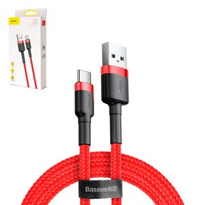 USB кабель Baseus Cafule, USB тип C, USB тип A, 300 см, 2 A, червоний, в нейлоновому обплетенні, #CATKLF U09
