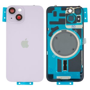 Задняя панель корпуса для iPhone 14, фиолетовая, со стеклом камеры, purple