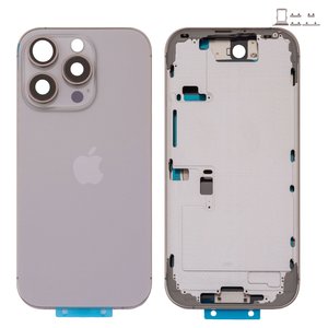 Корпус для iPhone 16 Pro, серый, с держателем SIM карты, с боковыми кнопками, Original PRC , EU Version, natural titanium