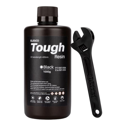 Фотополимерная смола повышенной прочности для 3D принтера ELEGOO Tough Resin Black, 1 кг