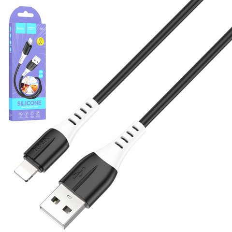 USB кабель Hoco X82, USB тип A, Lightning, 100 см, 2,4 А, черный, силиконовый, #6931474768537